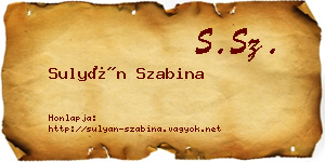 Sulyán Szabina névjegykártya