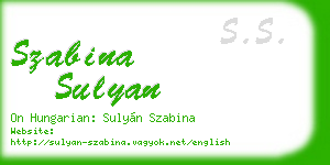 szabina sulyan business card